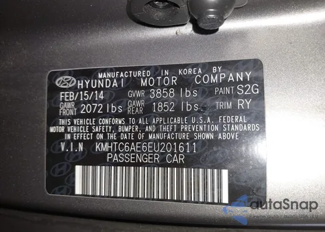 2014 Hyundai Veloster Turbo W/Black z USA, uszkodzony, nr VIN KMHTC6AE6EU201611